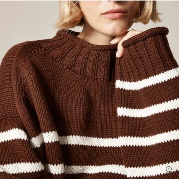 NWT J.Crew Women's 2025 Rollneck™ sweater in stripe Sz S $225 Viral - Picture 3 of 6